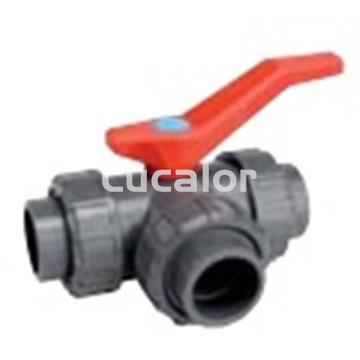 Valvula esfera 3 vias en pvc pegar - Imagen 1